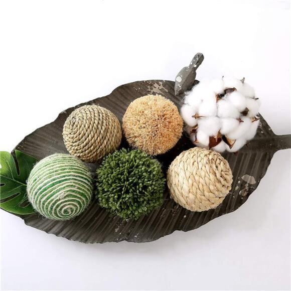 6pcs 3.5inch Woven Wicker Rattan Balls Decorative Ball Twig Orbs Green Orbs Vase - Picture 5 of 8